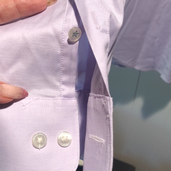 Like New John Varvatos regular fit cotton stretch lilac spread collar 15.5 32/33 - Picture 4 of 8
